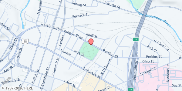 Map showing Grace Park at 323 Park St, Akron, OH