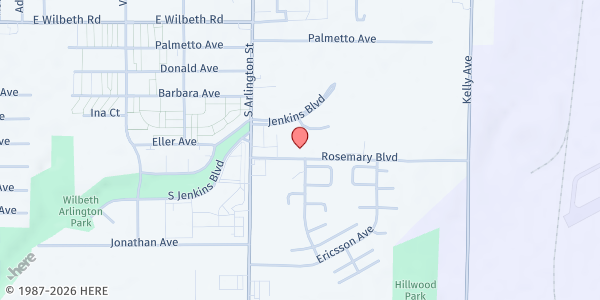 Map showing Heart to Heart Ministries Food Pantry at 1035 Rosemary Blvd., Akron, OH