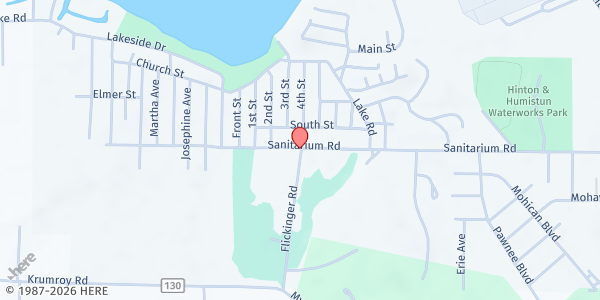 Map showing Lakemore Methodist Church Food Pantry at 1536 Flickinger Rd, Akron, OH