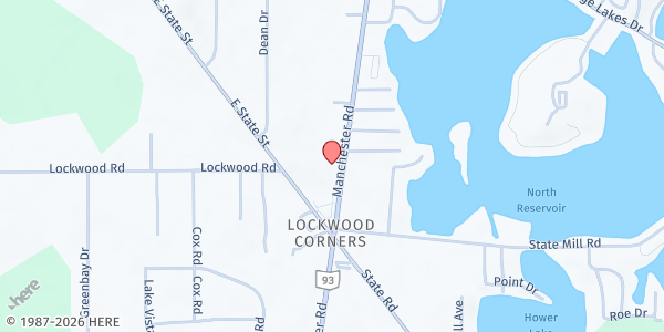 Map showing Lockwood United Methodist Church at 3680 Manchester Rd., Akron, OH
