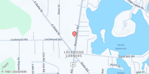 Map showing Lockwood United Methodist Church Pantry at 3680 Manchester Rd., Akron, OH