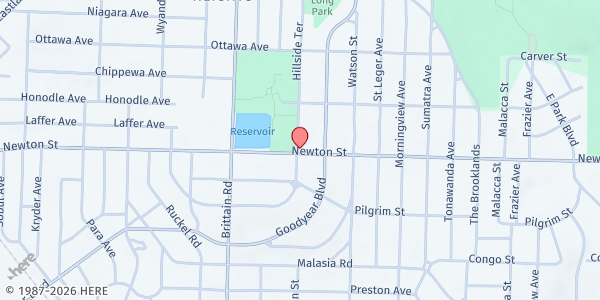 Map showing Pantry at 1690 Hillside Ter Ste A, Akron, OH