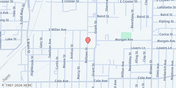 Map showing Pantry at 1033 Bellows St, Akron, OH
