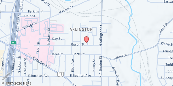 Map showing Pantry at 745 Upson St, Akron, OH
