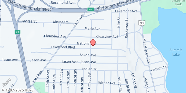 Map showing Pantry at 847 Lakewood Blvd, Akron, OH