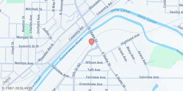 Map showing Pantry at 445 W. Cedar St, Akron, OH