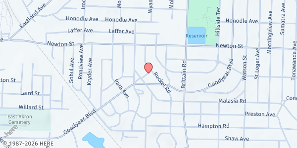 Map showing Pantry at 1456 Bingham Path, Akron, OH