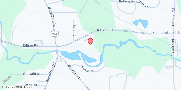 Map showing Word of Life Outreach Center at 1878 Killian Rd, Akron, OH