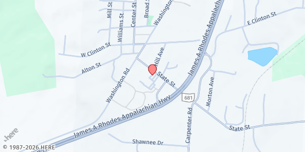 Map showing Albany Baptist Church - Basic Needs Ministry at 5331 STATE ST, ALBANY, OH