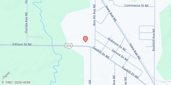 Map showing Maranatha Church of God at 14289 Edison St. N.E., Alliance, OH