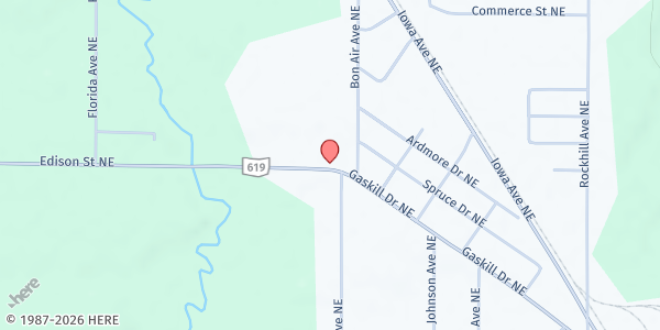 Map showing Serving Hands Ministries - Meal Service Location at 14289 Edison St. N.E., Alliance, OH