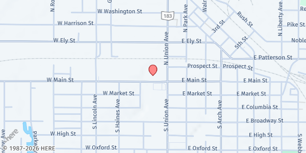 Map showing The Salvation Army - Alliance at 57 W. Main Street, Alliance, OH