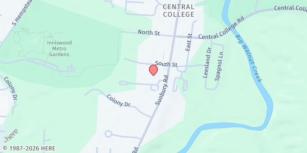 Map showing Central College Church Pantry at 975 South Sunbury Road, Amalthea Central College, OH