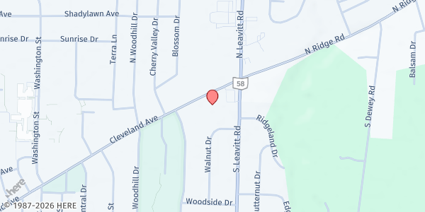 Map showing Good Shepherd Baptist Church Amherst - Pantry at 1100 CLEVELAND AVE, AMHERST, OH