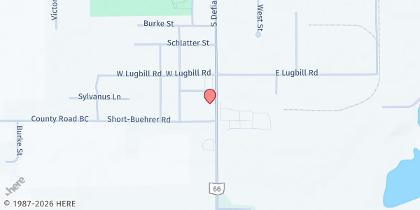 Map showing Archbold Fish Pantry at 1309 S. Defiance Street, ARCHBOLD, OH