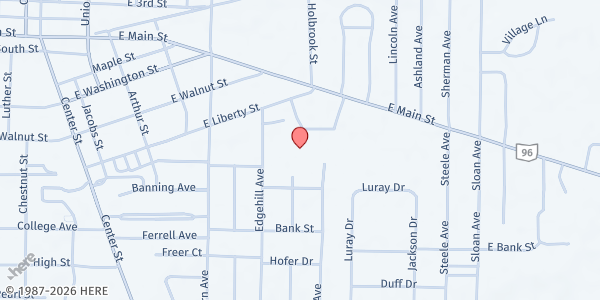 Map showing Salvation Army - Ashland at 527 East Liberty Street, Ashland, OH
