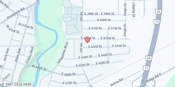 Map showing Ashtabula County Community Action Agency at 4200 State Rd, Ashtabula, OH