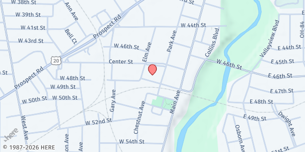 Map showing Ashtabula Towers at 325 W 48th St, Ashtabula, OH