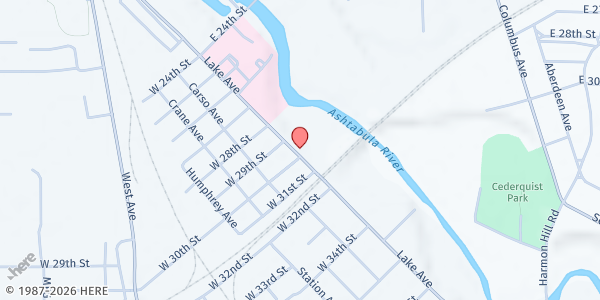 Map showing Lighthouse Harvest Foundation - Ashtabula at 2926 Lake Ave, Ashtabula, OH