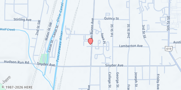 Map showing Akron Summit Community Action - Barberton at 196 South Van Buren Avenue, Barberton, OH