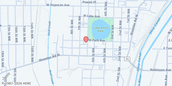 Map showing Coalition of Concerned Christians - Barberton at 636 W Park Ave, Barberton, OH