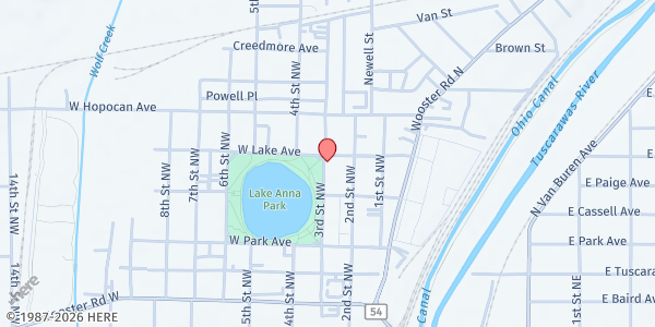 Map showing Common Threads Closet Pantry at 211 3rd St NW, Barberton, OH