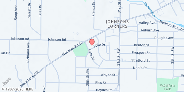 Map showing Cornerstone Christian Assembly at 1531 Ettle Dr., Barberton, OH