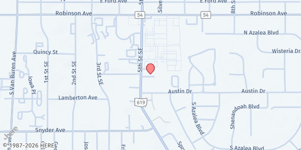 Map showing River of Life Assembly of God - Pantry at 133 5th St SE, Barberton, OH