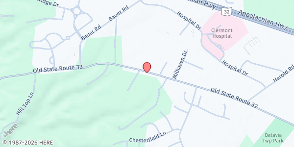 Map showing Cornerstone Baptist Church at 2249 Old State Route 32, Batavia, OH