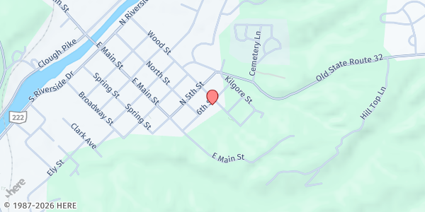 Map showing Holy Trinity SVDP at 140 North Sixth St., Batavia, OH