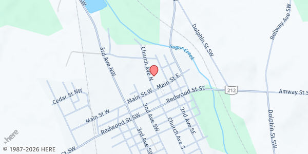 Map showing Believer's Assembly Church at 131 N. Church Ave., Beach City, OH