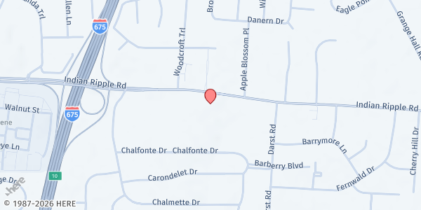 Map showing Vineyard Christian Fellowship at 4081 Indian Ripple Road, Beavercreek, OH
