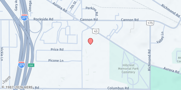 Map showing Perkins Rd Pavilion at 5615 Perkins Rd, Bedford Heights, OH