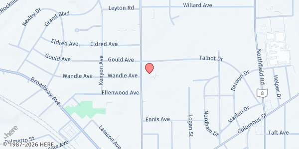 Map showing Center Road Church of Christ Pantry at 264 Center Rd, Bedford, OH