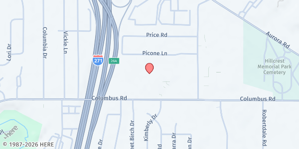 Map showing Fellowship Church of God at 24821 Columbus Rd, Bedford, OH
