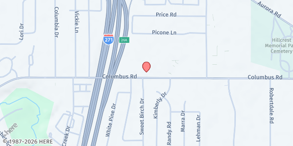 Map showing Fellowship Church of God at 24821 Columbus Rd, Bedford, OH