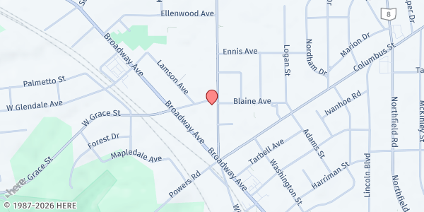 Map showing Hope United Methodist Church Fr. Dan's Pantry at 79 Center Rd, Bedford, OH