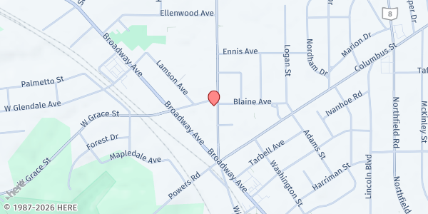 Map showing Hope United Methodist Church - Fr. Dan's Pantry at 79 Center Rd, Bedford, OH