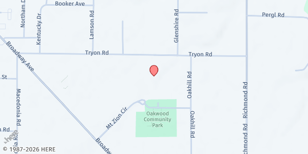 Map showing Mt. Zion Oakwood Village at 1 Mount Zion Circle, Bedford, OH