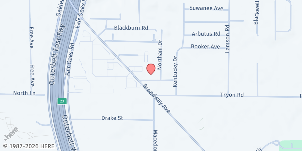 Map showing Rome Missionary Baptist Church at 23920 Lincolnville Ave, Bedford, OH
