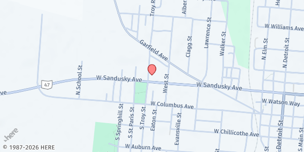 Map showing Our Daily Bread at 820 W Sandusky Ave, Bellefontaine, OH