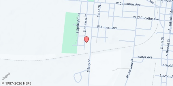 Map showing Recovery Zone - Bellefontaine at 440 S St Paris St, Bellefontaine, OH