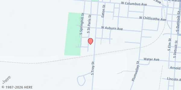 Map showing Recovery Zone at 440 S St Paris St, Bellefontaine, OH