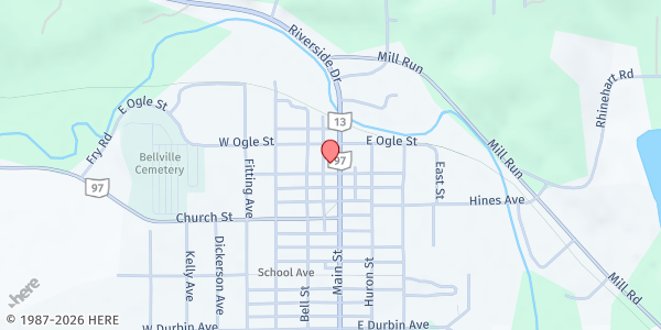 Map showing Bellville Neighborhood Outreach Center at 1008 St Rt 97 East, Bellville, OH