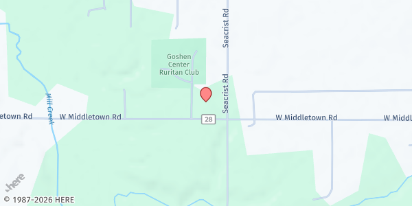 Map showing Bunker Hill United Methodist Church at 15096 W. Middletown Rd, Beloit, OH