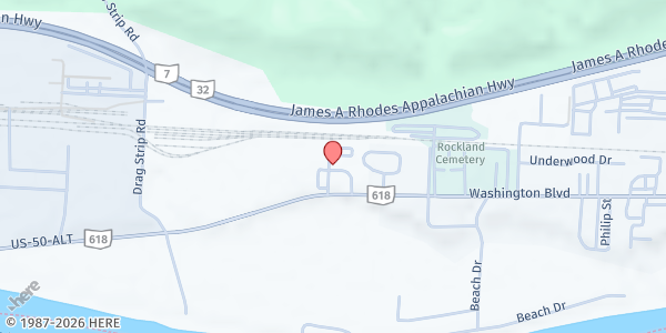 Map showing Belpre Church Of Christ at 2932 Washington Blvd., Belpre, OH