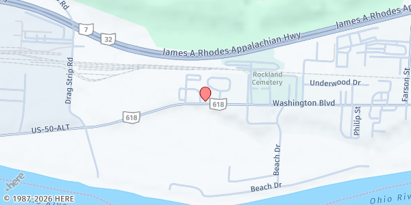 Map showing Belpre Church of Christ at 2932 WASHINGTON BLVD, BELPRE, OH