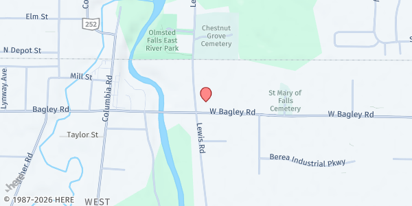 Map showing Church Street Ministries at 1480 W Bagley Rd, Berea, OH