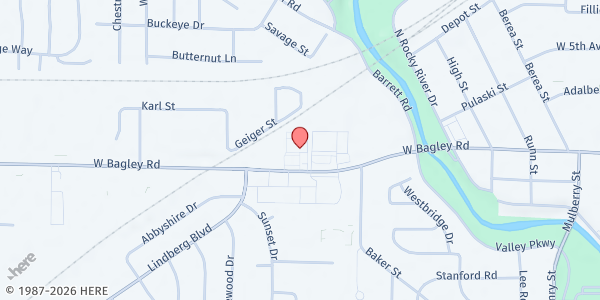Map showing City of Berea Food Pantry at 398 W Bagley Rd #7, Berea, OH