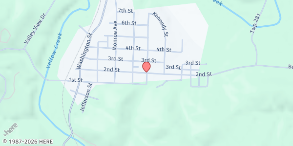 Map showing Northeast Jefferson Food Pantry at 245 2nd St., Bergholz, OH